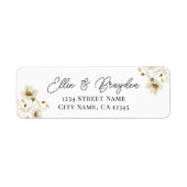 水彩野草花結婚差出人住所ラベル ラベル (正面)