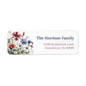 水彩野草花結婚差出人住所 ラベル (正面)