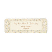 水彩野草花結婚差出人住所 ラベル (正面)