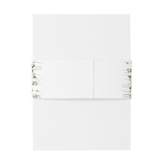 水彩野草草植物園結婚の 招待状ベリーバンド (裏面例)