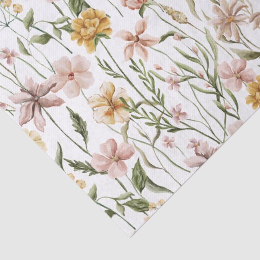 水彩野草草花模様 薄葉紙 (詳細)