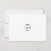 水彩野草葉春の結婚式 出欠カード (裏面)