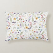 水彩野草蝶の模様 アクセントクッション (正面)