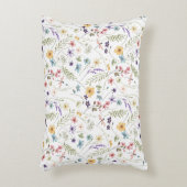 水彩野草蝶の模様 アクセントクッション (正面(垂直))