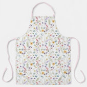 水彩野草蝶の模様 エプロン (正面)