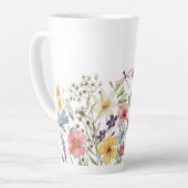 水彩野草蝶の模様 カフェラテマグ (左アングル)