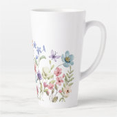 水彩野草蝶の模様 カフェラテマグ (右)