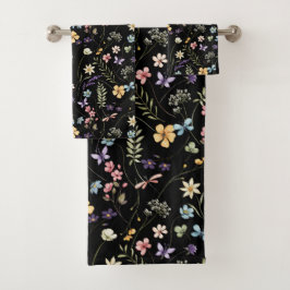 水彩野草蝶の模様 バスタオルセット