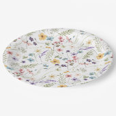 水彩野草蝶の模様 ペーパープレート (アングル)