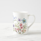 水彩野草蝶の模様 ボーンチャイナマグカップ (右)