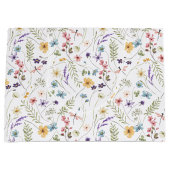 水彩野草蝶の模様 ラージペーパーバッグ (正面)