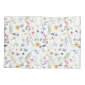 水彩野草蝶の模様 枕カバー (裏面)