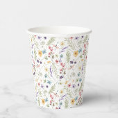 水彩野草蝶の模様 紙コップ (右)