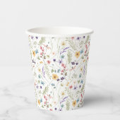 水彩野草蝶の模様 紙コップ (正面)