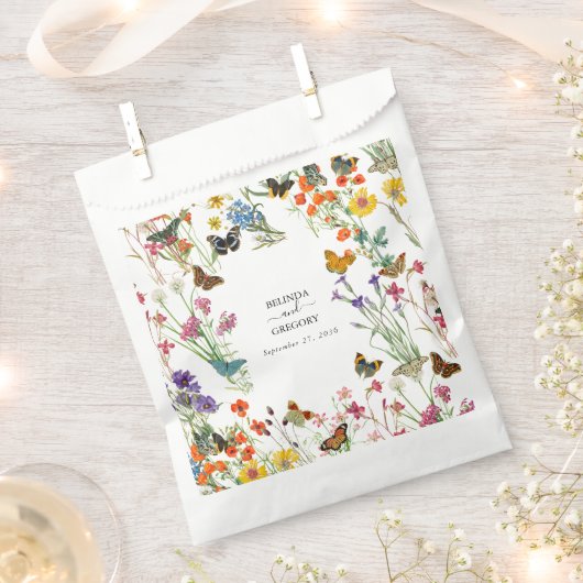 水彩野草蝶フローラ結婚ズ フェイバーバッグ (クリップ留めされた状態)