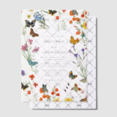 水彩野草蝶フローラ結婚ズ ベラム紙招待状 (オフセット (招待状))