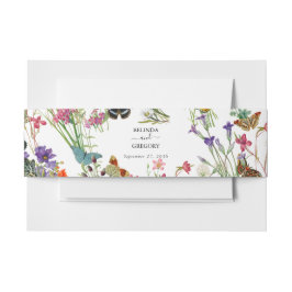 水彩野草蝶フローラ結婚ズ 招待状ベリーバンド