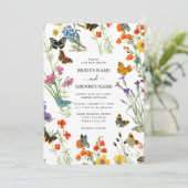 水彩野草蝶フローラ結婚ズ 招待状 (スタンド正面)