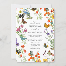 水彩野草蝶フローラ結婚ズ 招待状