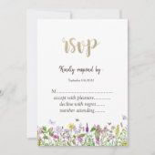 水彩野草蝶RSVP 招待状 (正面)