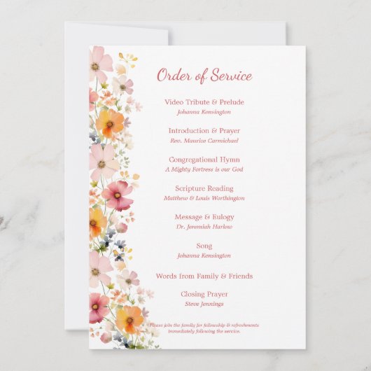 水彩野草記念事業 招待状 (裏面)