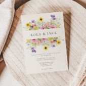 水彩野草野結婚草地 招待状