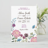 水彩野草野結婚草地 招待状 (スタンド正面)