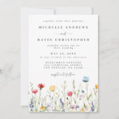 水彩野草野結婚草地 招待状 (正面)