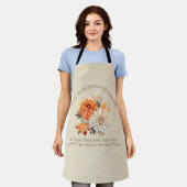 水彩野草離れ秋秋引用文 エプロン (着用した状態)