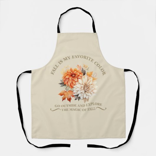 水彩野草離れ秋秋引用文 エプロン (正面)