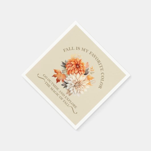 水彩野草離れ秋秋引用文 スタンダードカクテルナプキン (角)