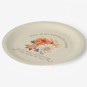 水彩野草離れ秋秋引用文 ペーパープレート (アングル)