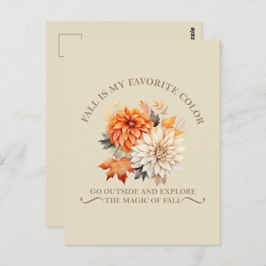 水彩野草離れ秋秋引用文 ポストカード (正面/裏面)