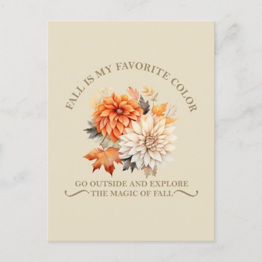 水彩野草離れ秋秋引用文 ポストカード (正面)