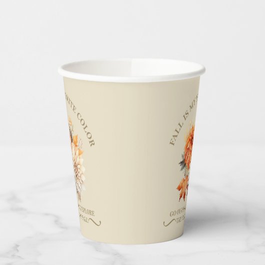 水彩野草離れ秋秋引用文 紙コップ (左)