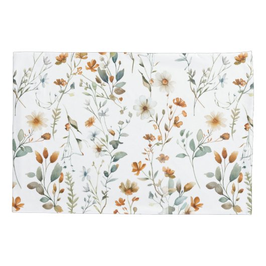 水彩野草 枕カバー (裏面)