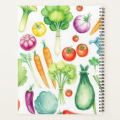 水彩野菜の模様のパーソナルガーデン プランナー手帳 (裏面)