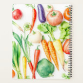 水彩野菜の模様のパーソナルガーデン プランナー手帳 (裏面)