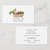 水彩野菜オンホワイトビジネスカード 名刺 (正面/裏面)