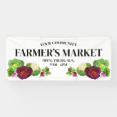 水彩野菜カスタムファーマーズマーケットバナー 横断幕 (横)