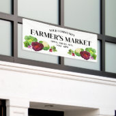 水彩野菜カスタム農家市場旗 横断幕 (ビルの外側)