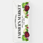水彩野菜カスタム農家市場旗 横断幕 (縦)