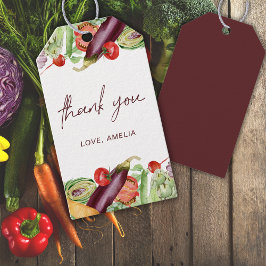 水彩野菜ニュートラルジェンダーベビーシャワー ギフトタグ