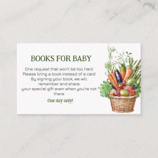 水彩野菜ファーマーズマーケット赤ちゃんの本 エンクロージャーカード (正面)