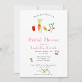 水彩野菜ブライダルシャワー 招待状 (正面)