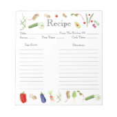 水彩野菜レシピ ノートパッド (正面)