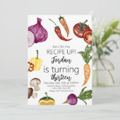 水彩野菜料理レストラン誕生日 招待状 (スタンド正面)