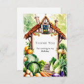 水彩野菜農家市場誕生日 サンキューカード (正面/裏面)