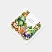 水彩野菜農家市場誕生日 スタンダードカクテルナプキン (角)