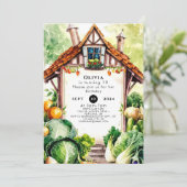 水彩野菜農家市場誕生日 招待状 (スタンド正面)